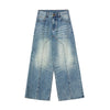 Blue Baggy Front Seam Jeans