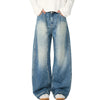 Washed Barrel-Leg Jeans