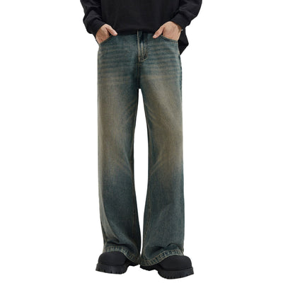 Washed Whiskers Baggy Jeans-INNBLAC