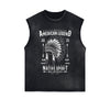 Native Warrior Graphic Sleeveless Faded Tee-INNBLAC