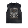 Motorcycle Retro Graphic Sleeveless Faded Tee-INNBLAC