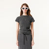 Washed Cotton Pleated Waist Tee 285gsm