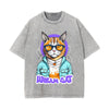 Urban Cat Wearing Clothes Graphic Tee-INNBLAC