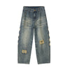 Vintage Ripped Barrel-Leg Jeans