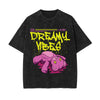 Dreamy Vibes Streetwear Graphic Washed Tee-INNBLAC