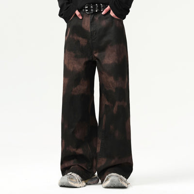 Black Camouflage Wide Leg Pants-INNBLAC