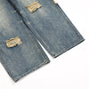 Vintage Ripped Barrel-Leg Jeans