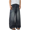 Washed Whiskers Barrel-Leg Denim Pants