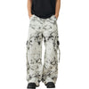 Ink Splatter Pleated Knee Cargo Trousers