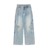 Y2K Hollow Out Patchwork Ripped Jeans