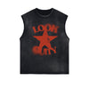 Retro Pentagram Graphic Sleeveless Tee-INNBLAC