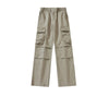 Khaki Straight Leg Cargo Pants-INNBLAC Fashion Apparel