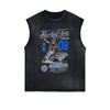 Mixed Martial Arts Retro Graphic Sleeveless Faded Tee-INNBLAC