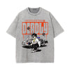 Graffiti Cartoon Stone Wash Graphic Tee-INNBLAC