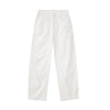 White Cotton Barrel-Leg Trousers