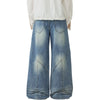 Blue Baggy Front Seam Jeans