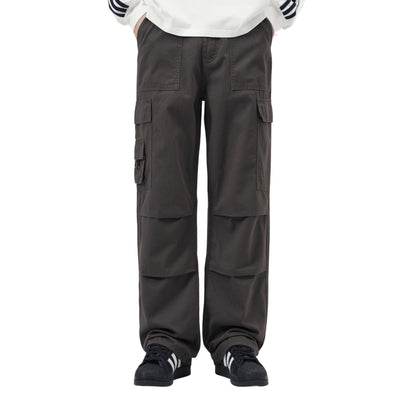 Straight Leg Casual Cargo Pants-INNBLAC