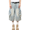 Baggy Cargo Denim Capri Pants