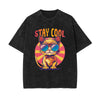 Cute Cat Stone Wash Graphic Tee-INNBLAC