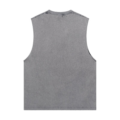 Distressed Raw Edge Sleeveless Tee 8oz-INNBLAC Fashion Apparel