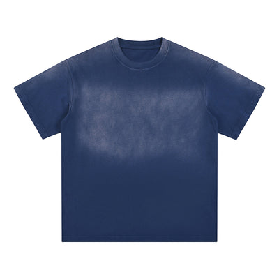 Dark Blue Loose Fit Faded Tee 250gsm