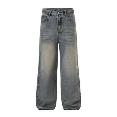 Vintage Washed Raw Hem Bootcut Jeans-INNBLAC