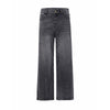 Dark Gray Straight Leg Faded Jeans-INNBLAC