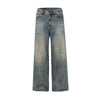 Whiskers Faded Straight Leg Jeans-INNBLAC