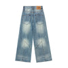 Blue Baggy Front Seam Jeans