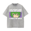 I Have No ldea Graphic Washed Tee-INNBLAC