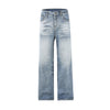 Baggy Washed Wrinkles Jeans-INNBLAC