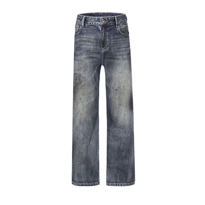 Ink Splatter Whiskers Bootcut Jeans-INNBLAC