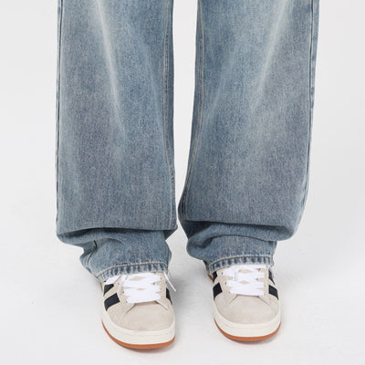 Washed Vintage Blue Boyfriend Jeans-INNBLAC