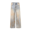 Muddy Washed Wide Leg Jeans-INNBLAC