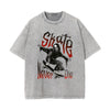 Skeleton Skate Stone Wash Graphic Tee-INNBLAC