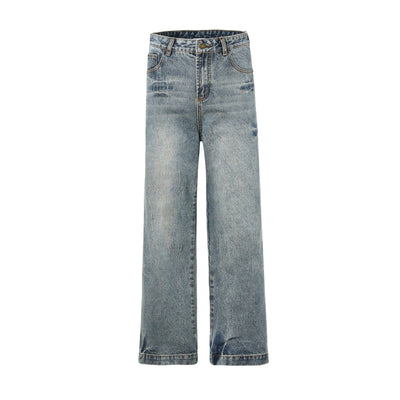 Vintage Wash Straight Leg Jeans-INNBLAC