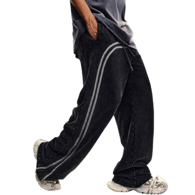 Contrast Arc Stripe Baggy Trousers