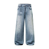 Paint Spattered Straight Leg Jeans-INNBLAC