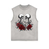 Skeletons Roses Love Valentine Sleeveless Faded Tee-INNBLAC