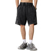 Heavy-Wash Baggy Patchwork Shorts