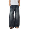 Washed Whiskers Barrel-Leg Denim Pants