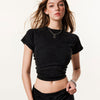 Crew Neck Ribbed Crop T Shirt 275gsm