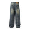 Washed Faded Baggy Denim Pants-INNBLAC