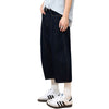 Barrel-Leg Selvedge Denim Capri Pants