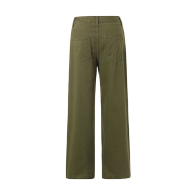 Solid Color Casual Pleated Trousers-INNBLAC