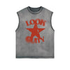 Retro Pentagram Graphic Sleeveless Tee-INNBLAC