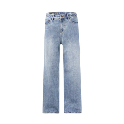 Washed Vintage Blue Boyfriend Jeans-INNBLAC