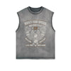 Motorcycle Retro Graphic Sleeveless Faded Tee-INNBLAC