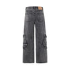 Gray Denim Wrinkles Cargo Pants-INNBLAC