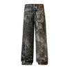 Straight Leg Digital Print Jeans-INNBLAC